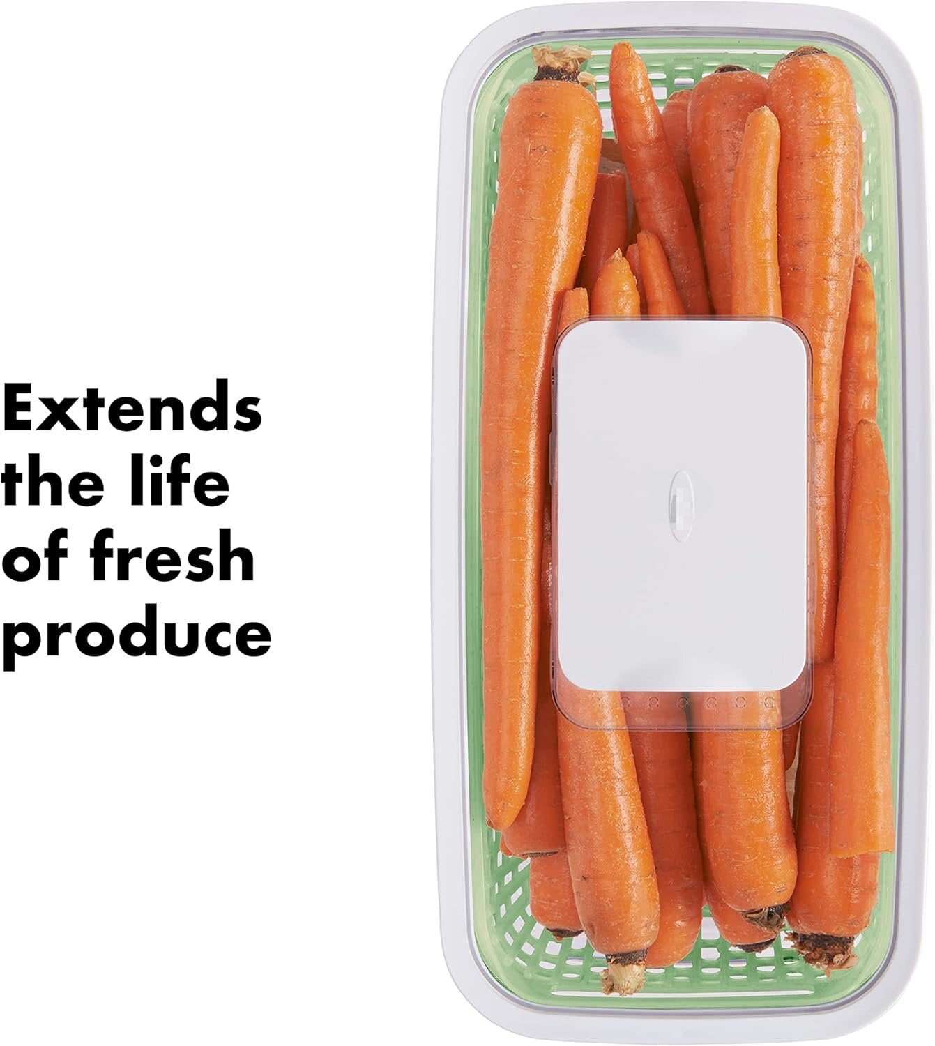 Large Rectangular Refrigerator Storage Container with Removable Strainer Basket – Fresh-Keeping Organizer for Fruits & Vegetables