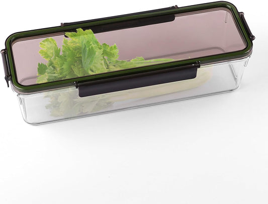 30×10×8cm Large Capacity Rectangular Refrigerator Storage Box with Lid – Food Organizer Container for Fridge 30×10×8cm